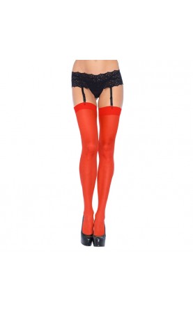 Leg Avenue Plus Size Sheer Stockings Red  UK 18 to 22