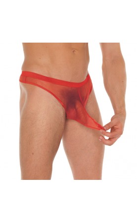 Mens Red GString With Penis Sleeve