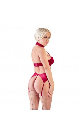 Corsetti Red Velvet Suspender Set