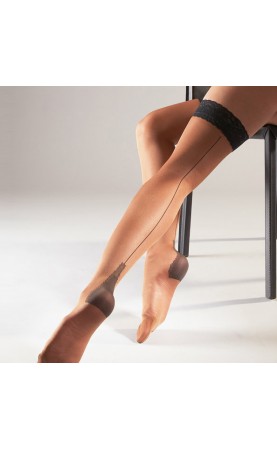 Stay Ups Seamed Skin Stockings