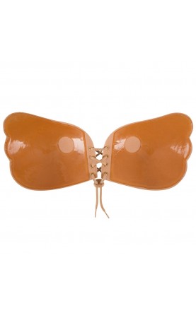 Flesh Coloured Adhesive Bra With Lacing