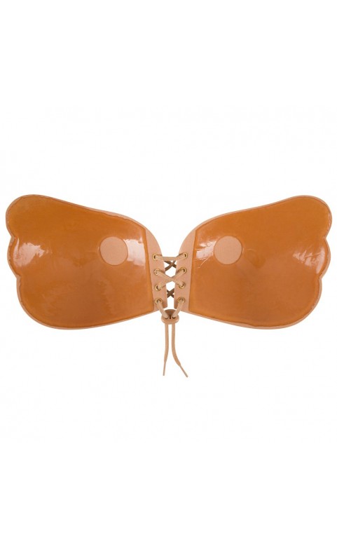 Flesh Coloured Adhesive Bra With Lacing