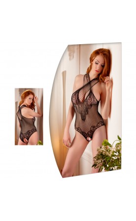 Lace Body Suit With Open Crotch
