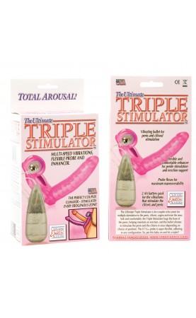 Ultimate Triple Stimulator Vibrating Cock Ring With Dong