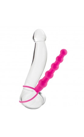 Silicone Love Rider Beaded Dual Penetrator Pink