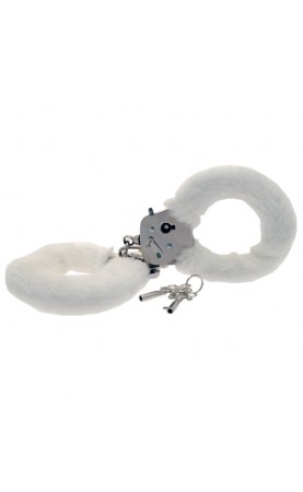 Toy Joy Furry Fun Hand Cuffs White Plush