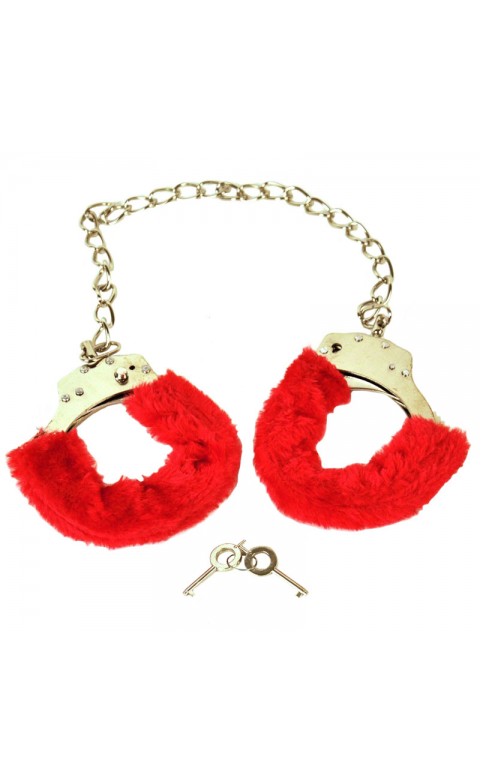 Red Furry Ankle Cuffs