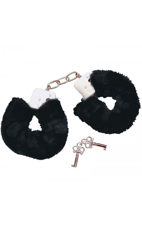 Bad Kitty Black Plush Handcuffs