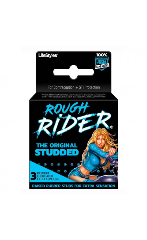 Rough Rider Original Studded Latex Condoms 3pk