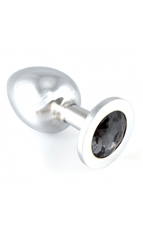 Heavy Metal Butt Plug With Black Crystal