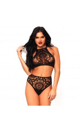 Leg Avenue Lace Top And High Waist String