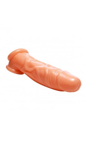 Realistic Flesh Penis Enhancer and Ball Stretcher 8 Inches