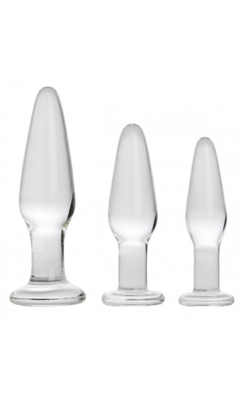 Dosha 3 Piece Glass Anal Plug Kit