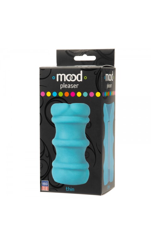 Mood Pleaser Thin Masturbator Blue 4.6 Inches