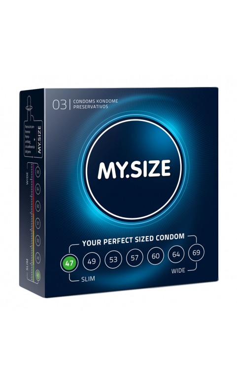 My.Size Natural Latex Condom 47 Width 3 PCS