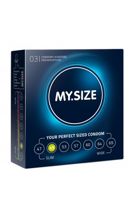 My.Size Natural Latex Condom 49 Width 3 PCS