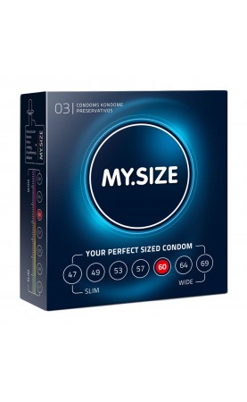 My.Size Natural Latex Condom 60 Width 3 PCS