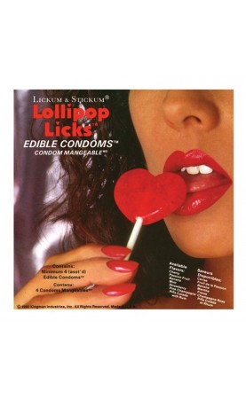 Lollipop Licks Edible Condoms 4 Pack