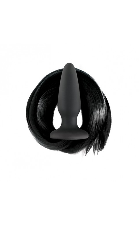 Filly Tails Silicone Anal Plug Black