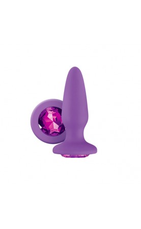 Glams Silicone Rainbow Gem Butt Plug Purple