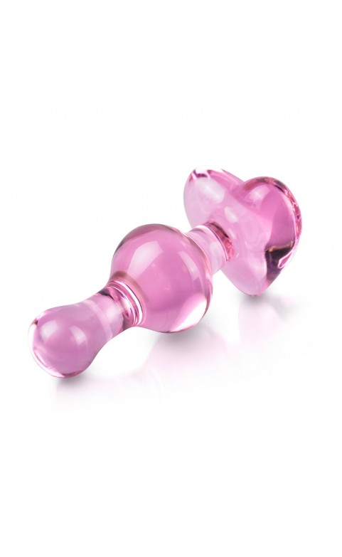 Icicles No.75 Pink Heart Glass Butt Plug