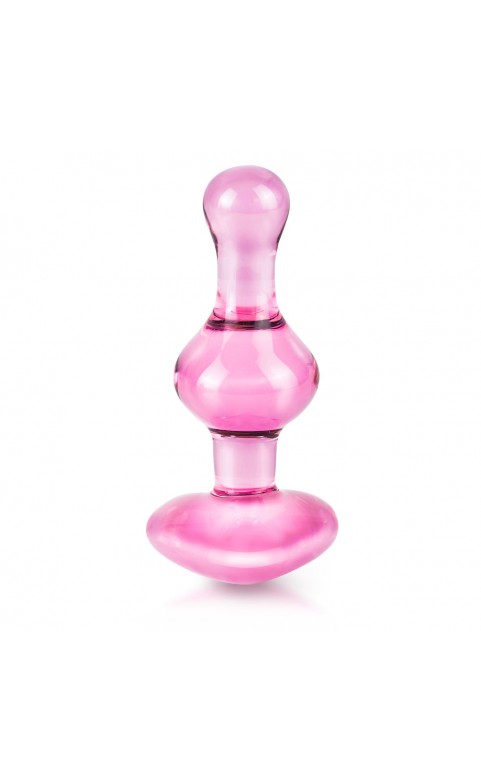 Icicles No.75 Pink Heart Glass Butt Plug