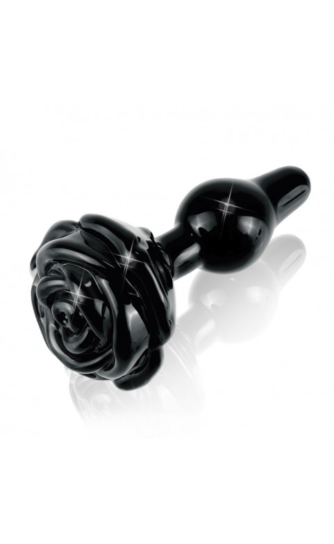 Icicles No.77 Black Rose Glass Butt Plug