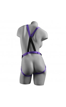 Dillio Strap On Suspender Harness With Silicone 7 Inch Purple Do