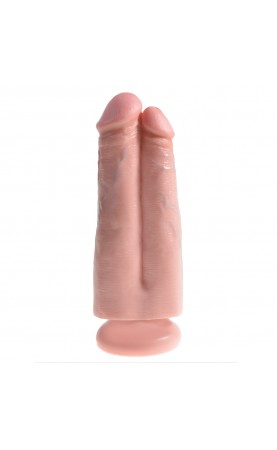 King Cock Two Cocks One Hole 7 Inch Flesh Dildo
