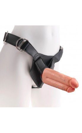 King Cock StrapOn Harness 7 Inch Two Cocks One Hole Dildo