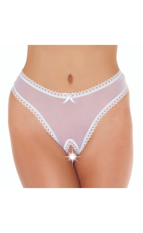 White Open Crotch GString