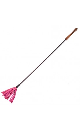 Rouge Garments Riding Crop With Wooden Handle Pink