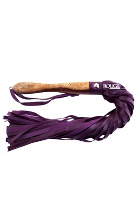 Rouge Garments Wooden Handled Purple Leather Flogger