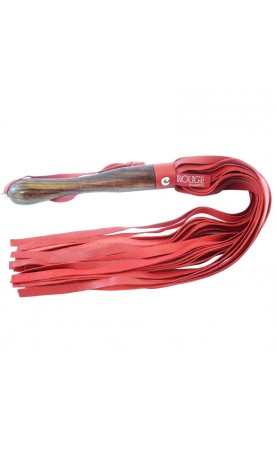 Rouge Garments Wooden Handled Red Leather Flogger