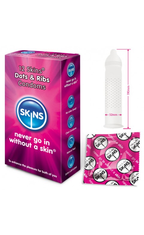 Skins Condoms Dots And Ribs 12 Pack