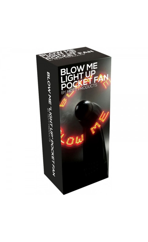 Blow Me Light Up Pocket Fan Black