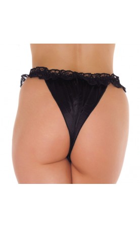 Frilly Black Open Brief