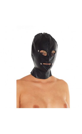 Leather Full Face Mask With Detachable Blinkers
