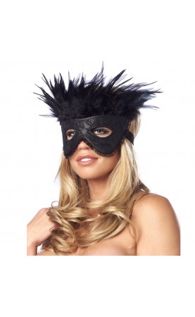 Satin Look Feather Mask