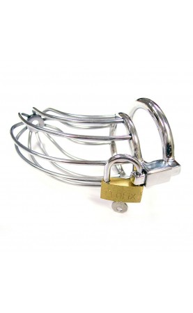 Rouge Stainless Steel Chasity Cock Cage With Padlock