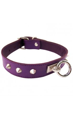Rouge Garments Purple Studded ORing Studded Collar