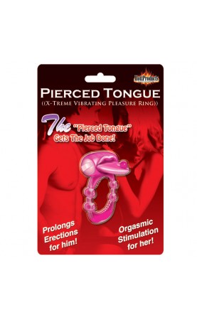 Pierced Tongue Vibrating Silicone Cock Ring