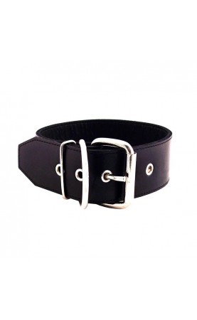 Rouge Garments 50mm Plain Black Leather Collar