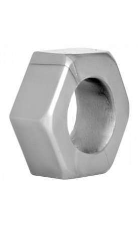 Silver Hex Heavy Duty Cock Ring and Ball Stretcher