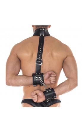 Leather Cuff And Neck Set