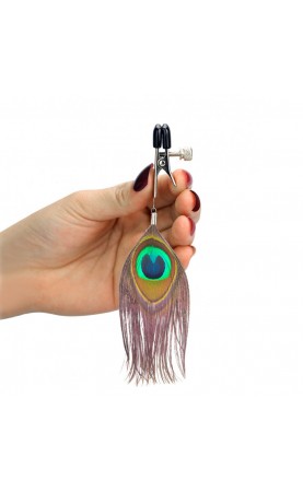 Nipple Clamps With Peacock Feather Trim